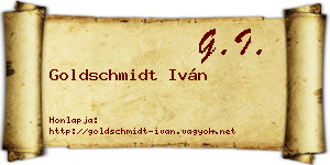 Goldschmidt Iván névjegykártya